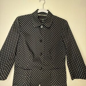 Talbots Black Jacket with White Dots